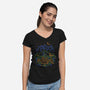 Blue Turtle Van Life-Womens-V-Neck-Tee-Aarons Art Room