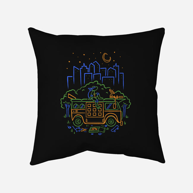 Blue Turtle Van Life-None-Removable Cover-Throw Pillow-Aarons Art Room