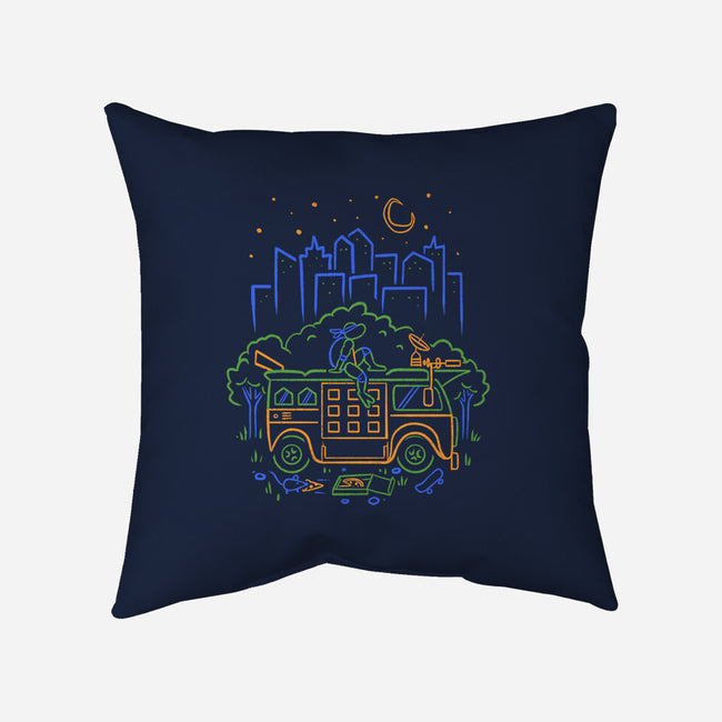 Blue Turtle Van Life-None-Removable Cover-Throw Pillow-Aarons Art Room