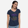 Purple Turtle Van Life-Womens-V-Neck-Tee-Aarons Art Room