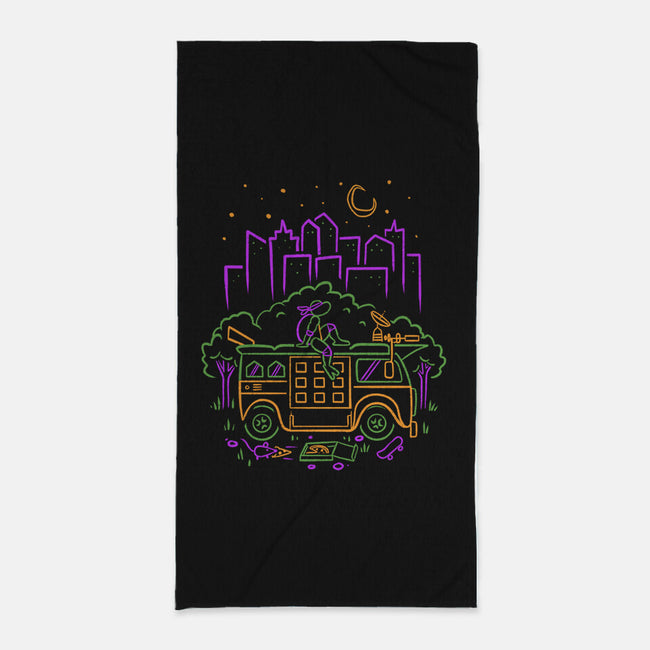 Purple Turtle Van Life-None-Beach-Towel-Aarons Art Room