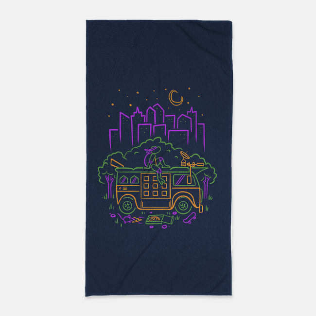 Purple Turtle Van Life-None-Beach-Towel-Aarons Art Room