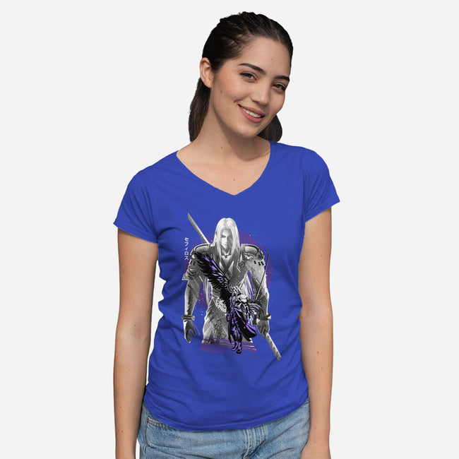 Angel Of Death Sephiroth-Womens-V-Neck-Tee-hypertwenty