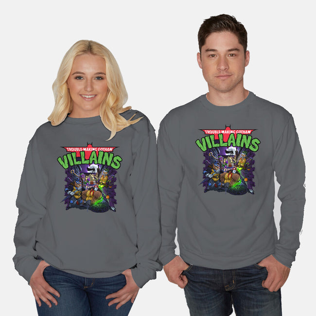 Trouble-Making Gotham Villains-Unisex-Crew Neck-Sweatshirt-Artist Davee Bee