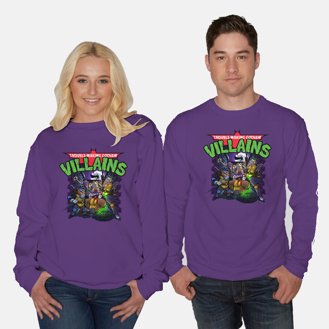 Trouble-Making Gotham Villains-Unisex-Crew Neck-Sweatshirt-Artist Davee Bee