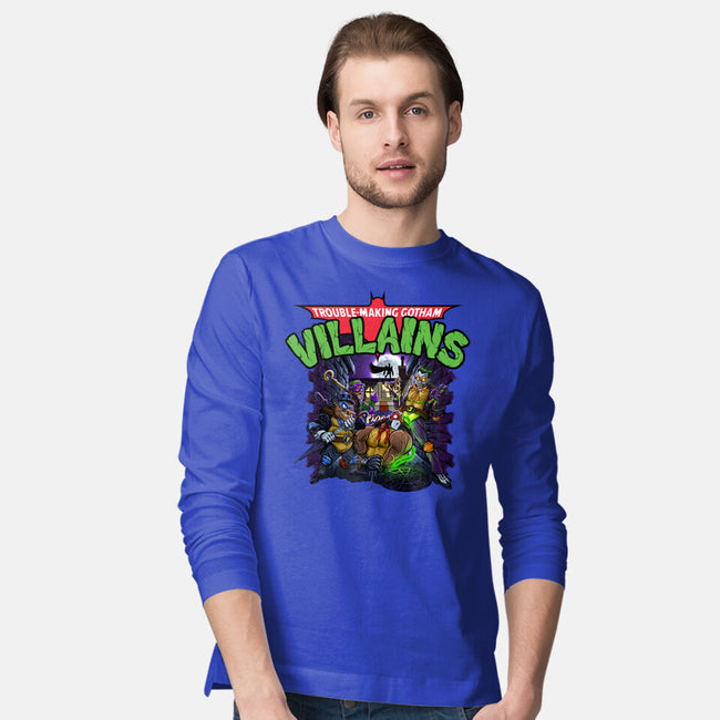 Trouble-Making Gotham Villains-Mens-Long Sleeved-Tee-Artist Davee Bee