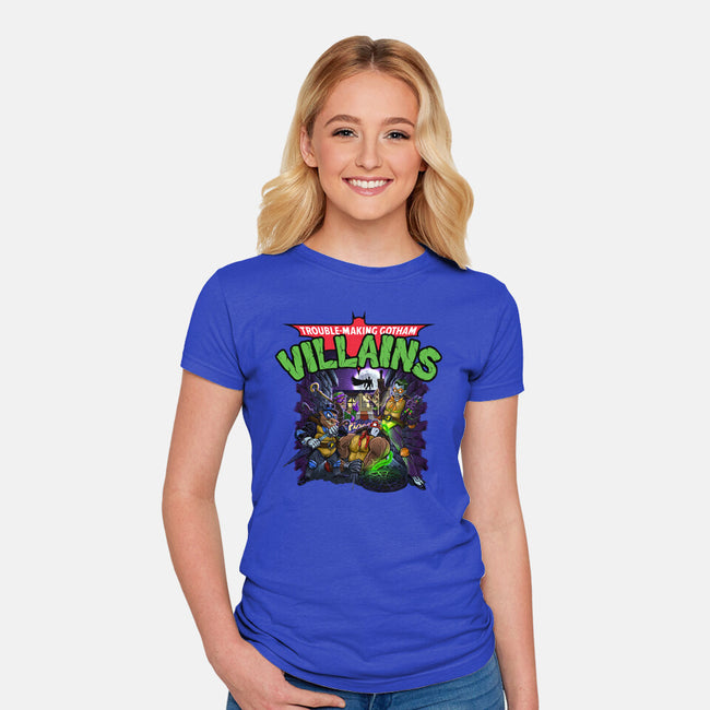 Trouble-Making Gotham Villains-Womens-Fitted-Tee-Artist Davee Bee