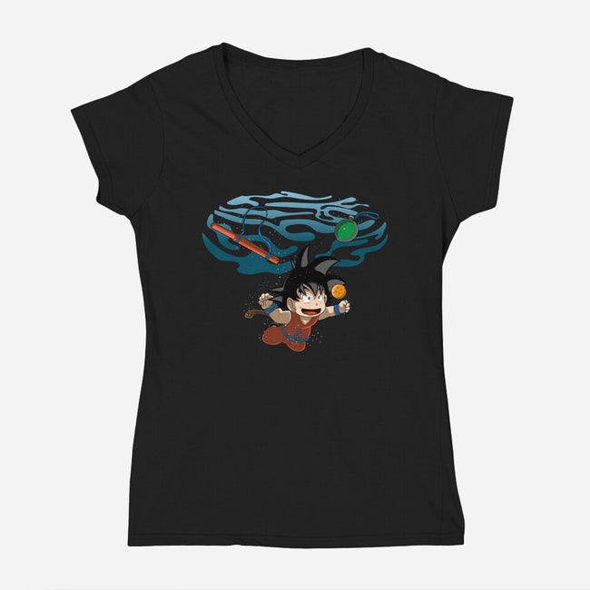 Nevermind Goku-Womens-V-Neck-Tee-Kladenko