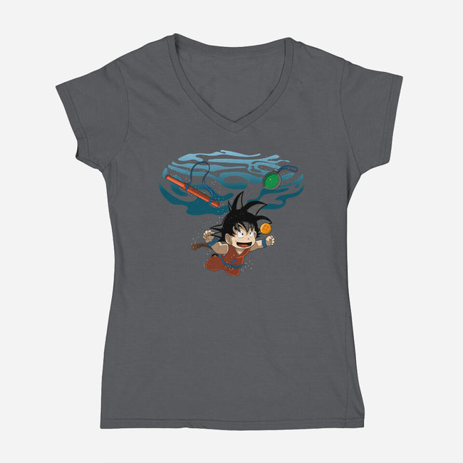 Nevermind Goku-Womens-V-Neck-Tee-Kladenko