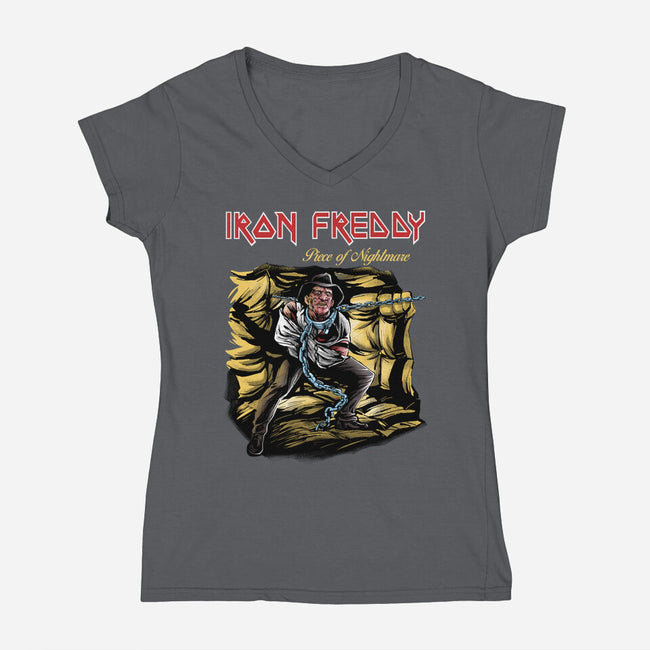 Iron Freddy-Womens-V-Neck-Tee-zascanauta