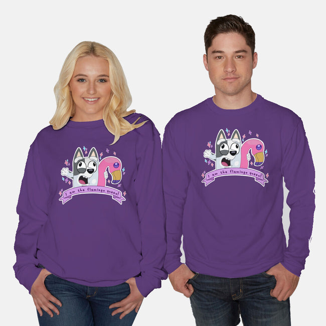 I Am The Flamingo Queen-Unisex-Crew Neck-Sweatshirt-Alexhefe