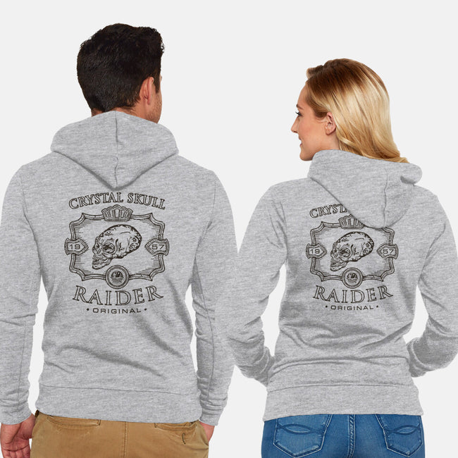 Crystal Skull Raider-Unisex-Zip-Up-Sweatshirt-Olipop