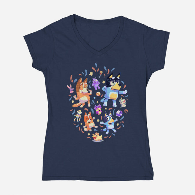 Dance Mode-Womens-V-Neck-Tee-Geekydog