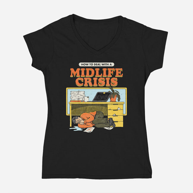 Midlife Crisis-Womens-V-Neck-Tee-zawitees