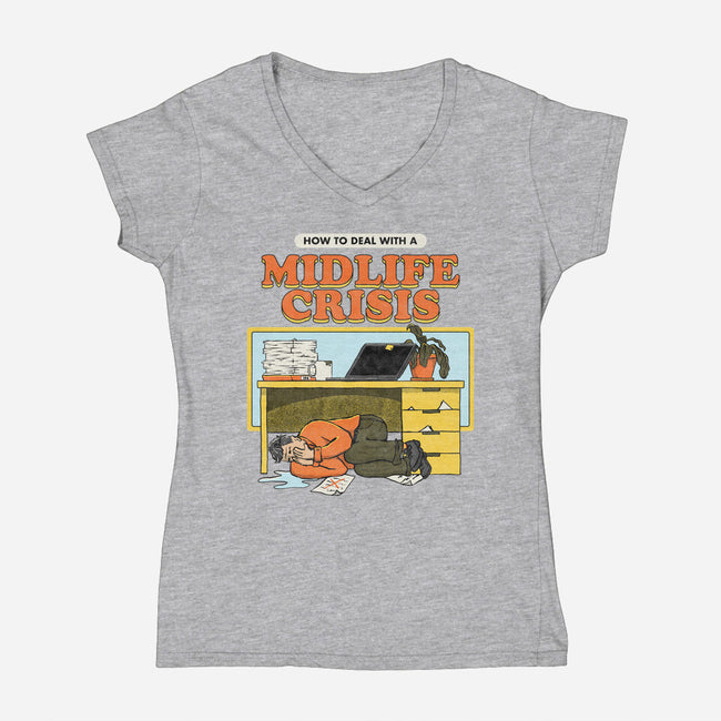 Midlife Crisis-Womens-V-Neck-Tee-zawitees