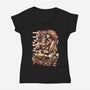 Kaiju Drift-Womens-V-Neck-Tee-Guilherme magno de oliveira