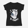 I Drink To Forget-Womens-V-Neck-Tee-Freecheese