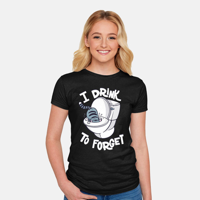 I Drink To Forget-Womens-Fitted-Tee-Freecheese
