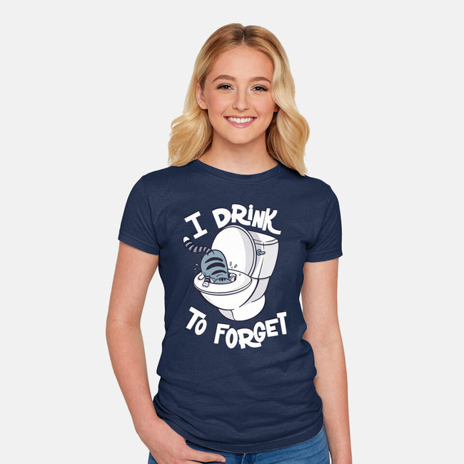 I Drink To Forget-Womens-Fitted-Tee-Freecheese