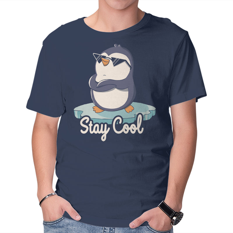 Stay Cool Funny Penguin-Mens-Basic-Tee-tobefonseca by TeeFury