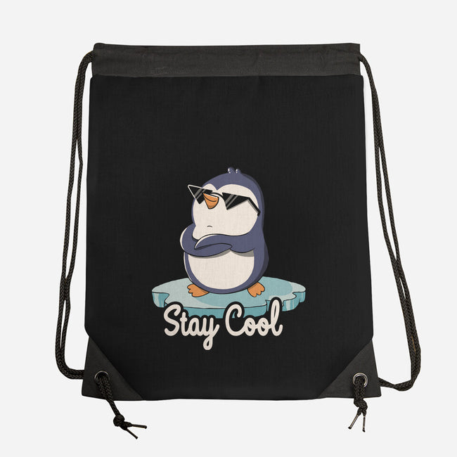 Stay Cool Funny Penguin-None-Drawstring-Bag-tobefonseca