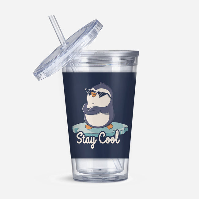 Custom Christmas Penguins Double Wall Tumbler with Straw