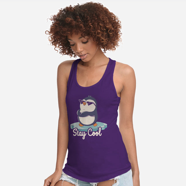 Stay Cool Funny Penguin-Womens-Racerback-Tank-tobefonseca