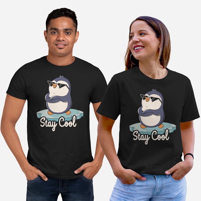 Stay Cool Funny Penguin-Unisex-Basic-Tee-tobefonseca