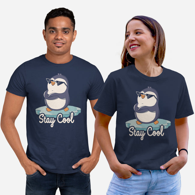 Stay Cool Funny Penguin-Unisex-Basic-Tee-tobefonseca