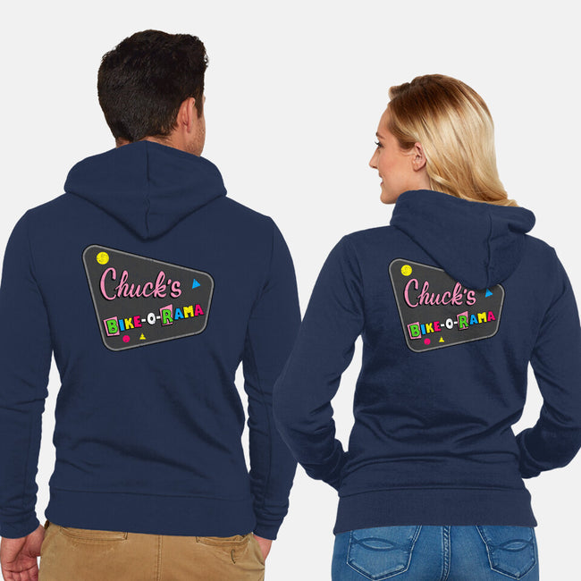 Chuck's Bike-O-Rama-Unisex-Zip-Up-Sweatshirt-sachpica