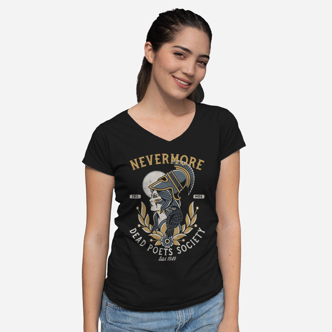 Nevermore Dead Poets Society-Womens-V-Neck-Tee-Nemons