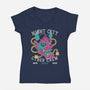 Night City Cyber Crew-Womens-V-Neck-Tee-Nemons