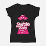 Barbie Invader-Womens-V-Neck-Tee-spoilerinc