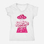 Barbie Invader-Womens-V-Neck-Tee-spoilerinc