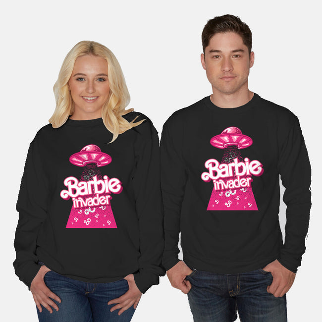 Barbie Invader-Unisex-Crew Neck-Sweatshirt-spoilerinc