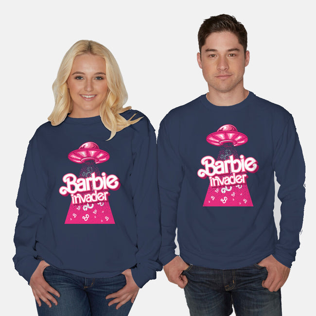 Barbie Invader-Unisex-Crew Neck-Sweatshirt-spoilerinc