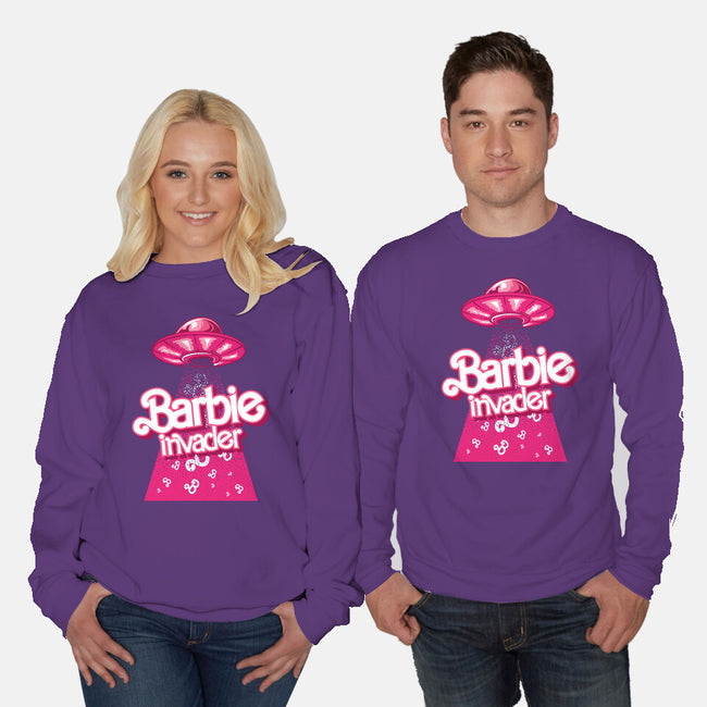 Barbie Invader-Unisex-Crew Neck-Sweatshirt-spoilerinc