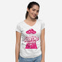 Barbie Invader-Womens-V-Neck-Tee-spoilerinc