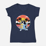 Bluey Summer-Womens-V-Neck-Tee-Tri haryadi