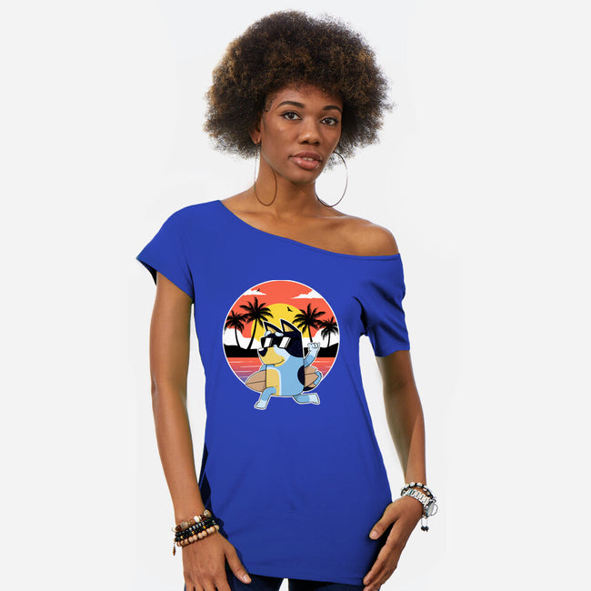 Bluey Summer-Womens-Off Shoulder-Tee-Tri haryadi