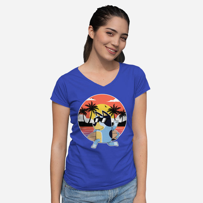 Bluey Summer-Womens-V-Neck-Tee-Tri haryadi