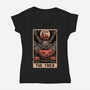 Halloween Tarot Pumpkin Trick-Womens-V-Neck-Tee-Studio Mootant