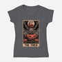 Halloween Tarot Pumpkin Trick-Womens-V-Neck-Tee-Studio Mootant