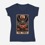 Halloween Tarot Pumpkin Trick-Womens-V-Neck-Tee-Studio Mootant