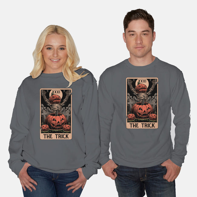 Halloween Tarot Pumpkin Trick-Unisex-Crew Neck-Sweatshirt-Studio Mootant