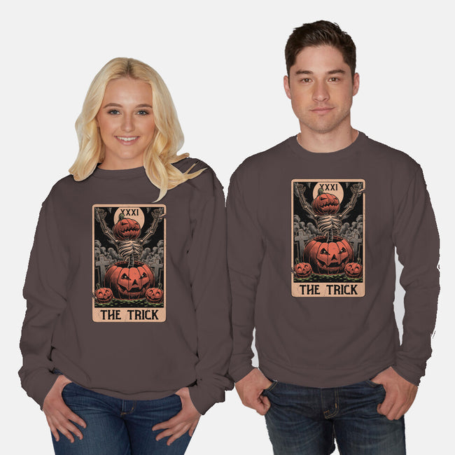 Halloween Tarot Pumpkin Trick-Unisex-Crew Neck-Sweatshirt-Studio Mootant