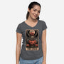 Halloween Tarot Pumpkin Trick-Womens-V-Neck-Tee-Studio Mootant