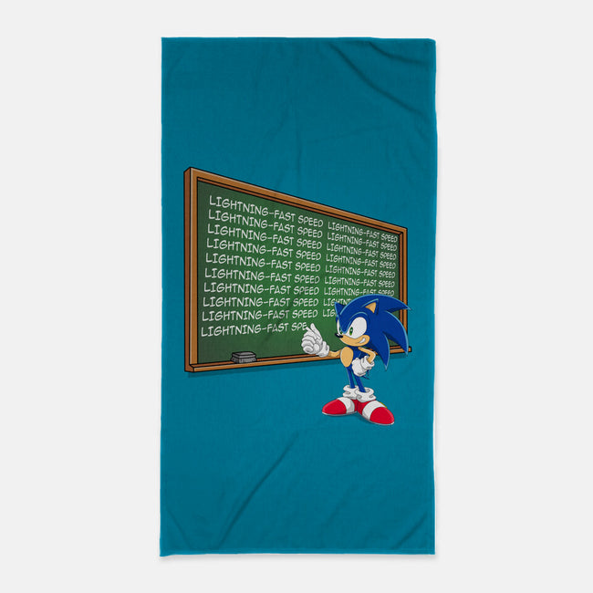 Lightning-Fast Speed-None-Beach-Towel-MaxoArt