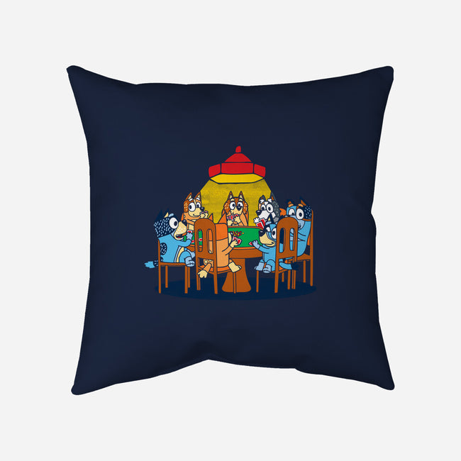 Heelers Playing Poker-None-Non-Removable Cover w Insert-Throw Pillow-dalethesk8er