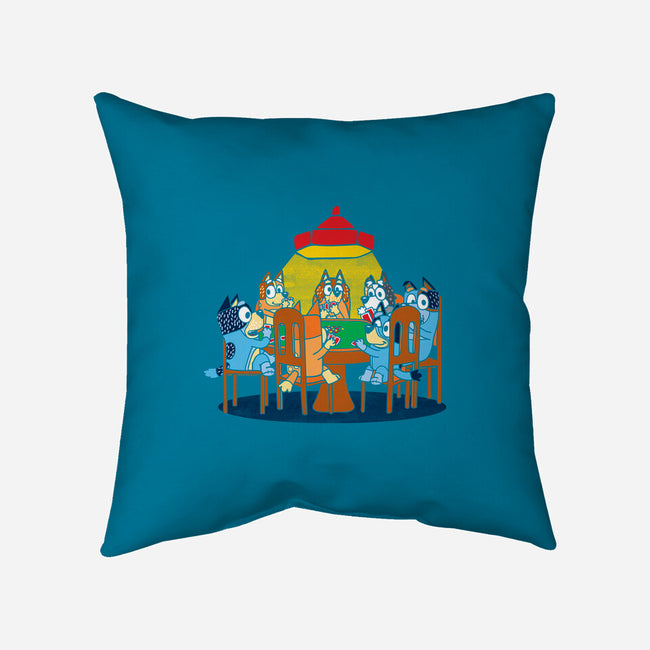 Heelers Playing Poker-None-Non-Removable Cover w Insert-Throw Pillow-dalethesk8er